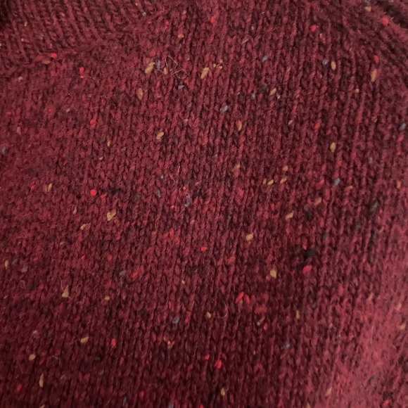 Vintage Aran Woolen Mills Women’s Irish Cardigan Small Berry Tweed Lambswool - Picture 4 of 8